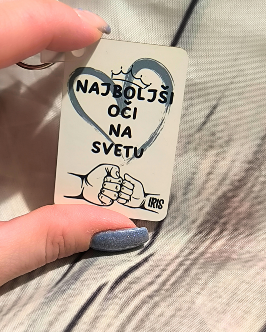 obesek za najboljšega očija na svetu z imenom otroka