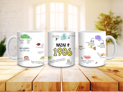 Skodelica z realnimi dogodki, zapisi v letu 1986, skodelica za 40 let