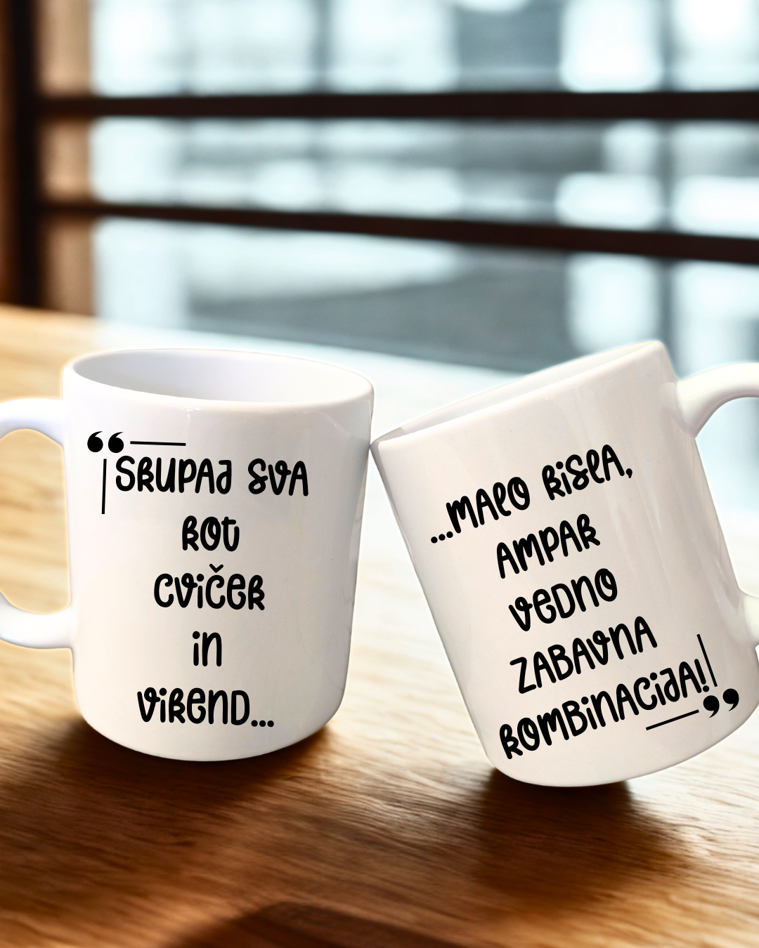 Skodelici z zabavnim napisom o paru – smešno darilo za partnerja ali obletnico