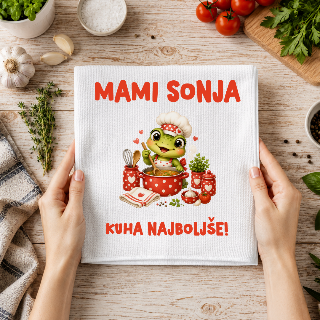 Kuhinjska krpa - Personalizirana - Mami kuha najboljše!