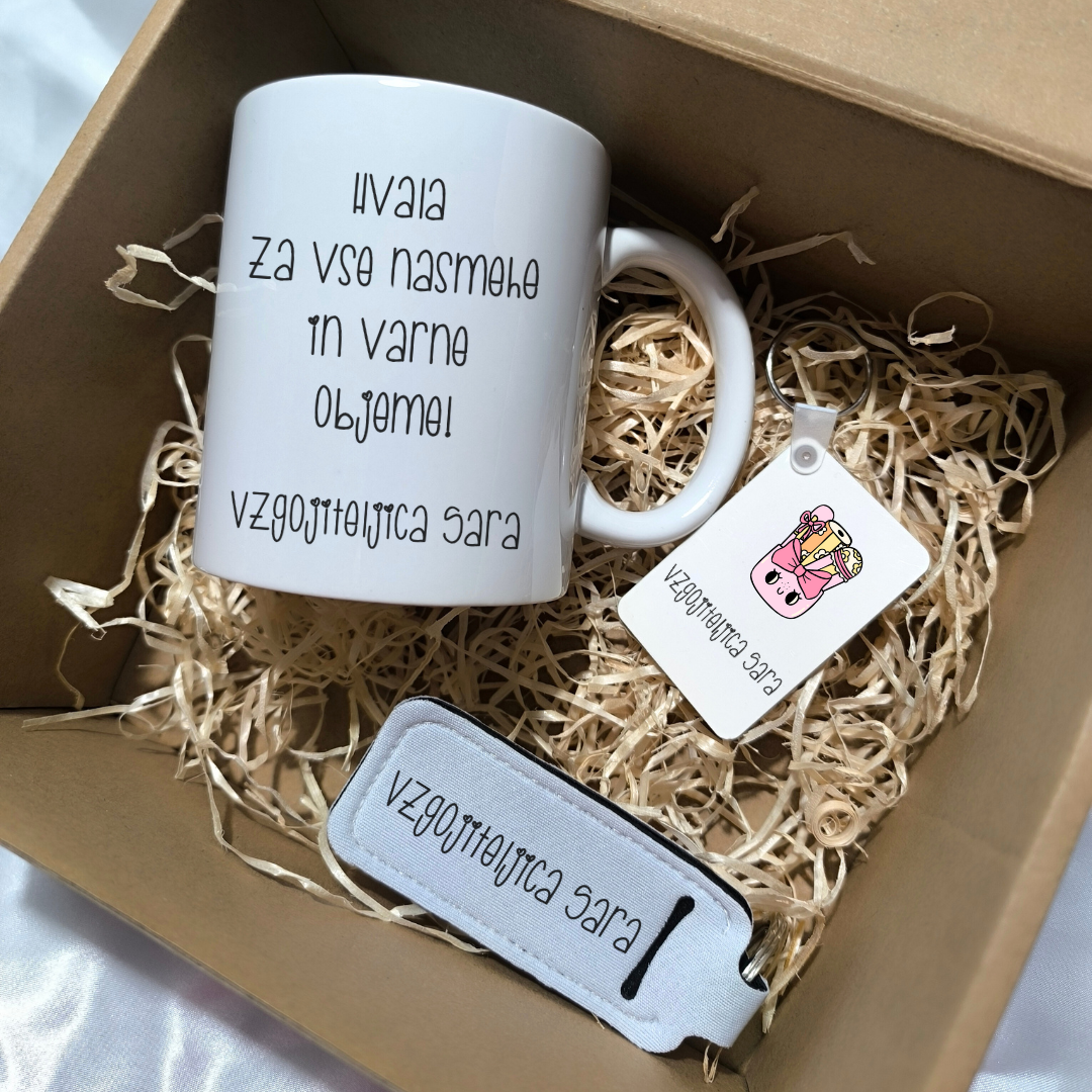 Paketek -Hvala za vse nasmehe in varne objeme + vzgojiteljica