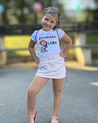 Majici z napisom Prvošolec ali prvošolka z imenom -  personalizirano oblačilo za otroke ob vstopu v šolo