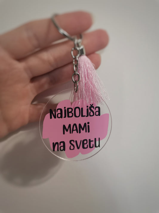 Obesek za ključe - Najboljša mami na svetu s cofkom
