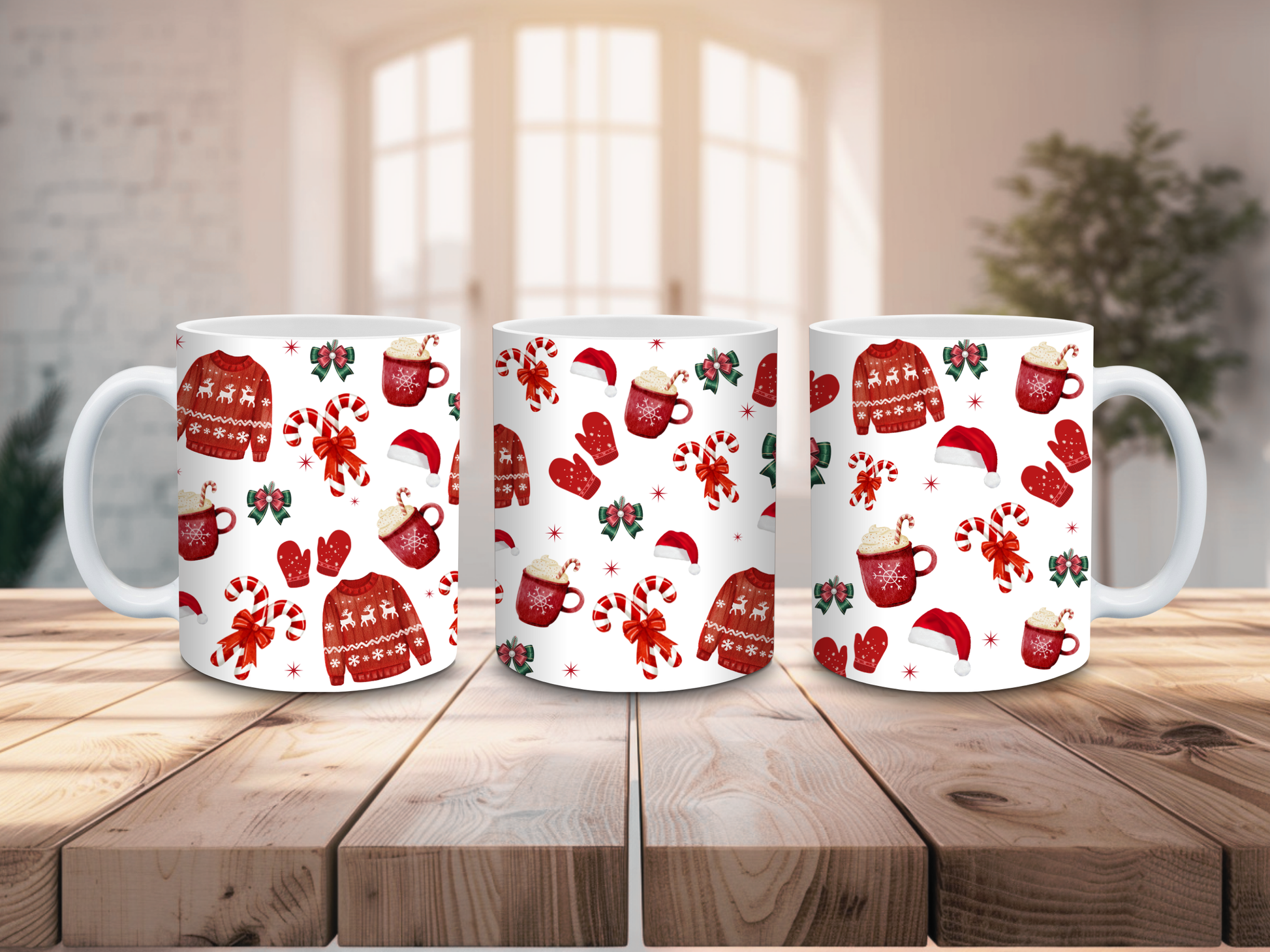 božična skodelica v rdeči barvi, za darilo