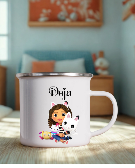 Emajlirana skodelica Gabby in mačja hiša