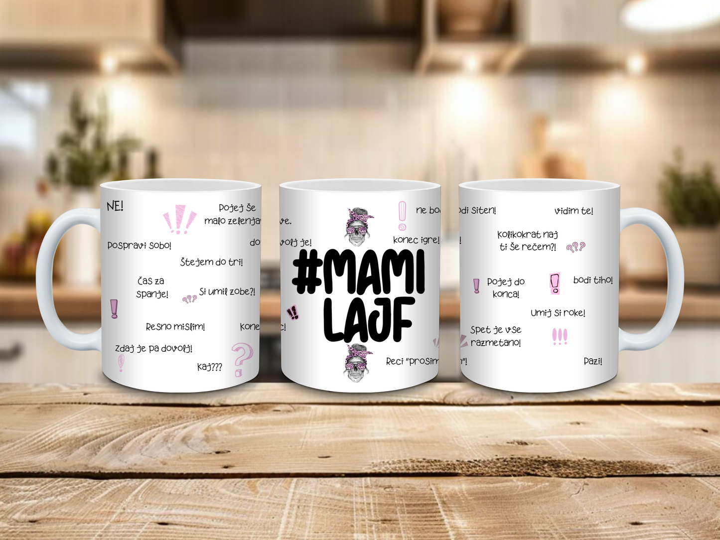 Skodelica #mamilajf z vsemi vsakodnevnimi besedami