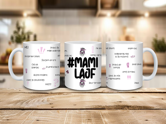 Skodelica #mamilajf z vsemi vsakodnevnimi besedami