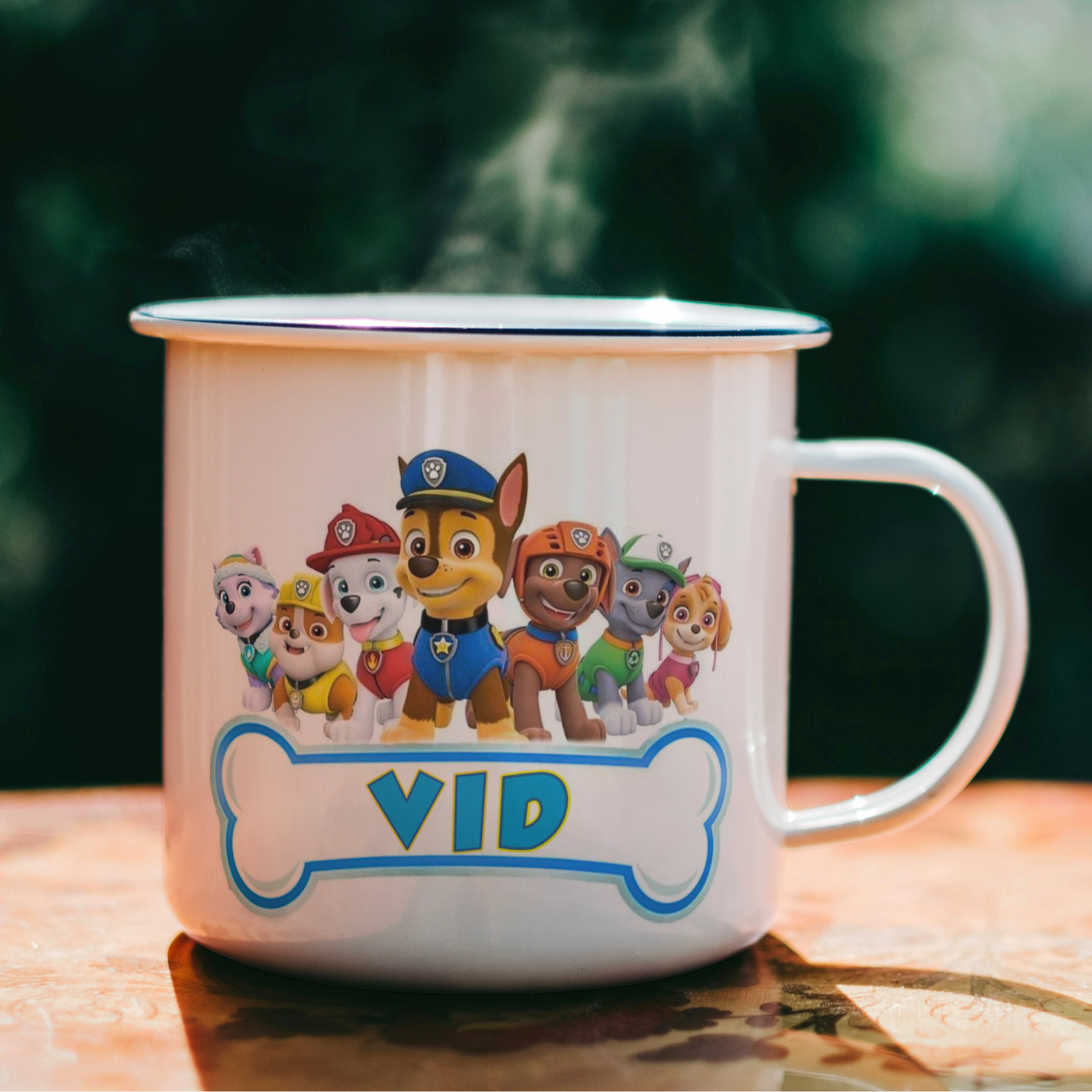 Emajlirana skodelica z motivom Tačke na patrulji (Paw Patrol)  in imenom - personalizacija za male rokice, otroci