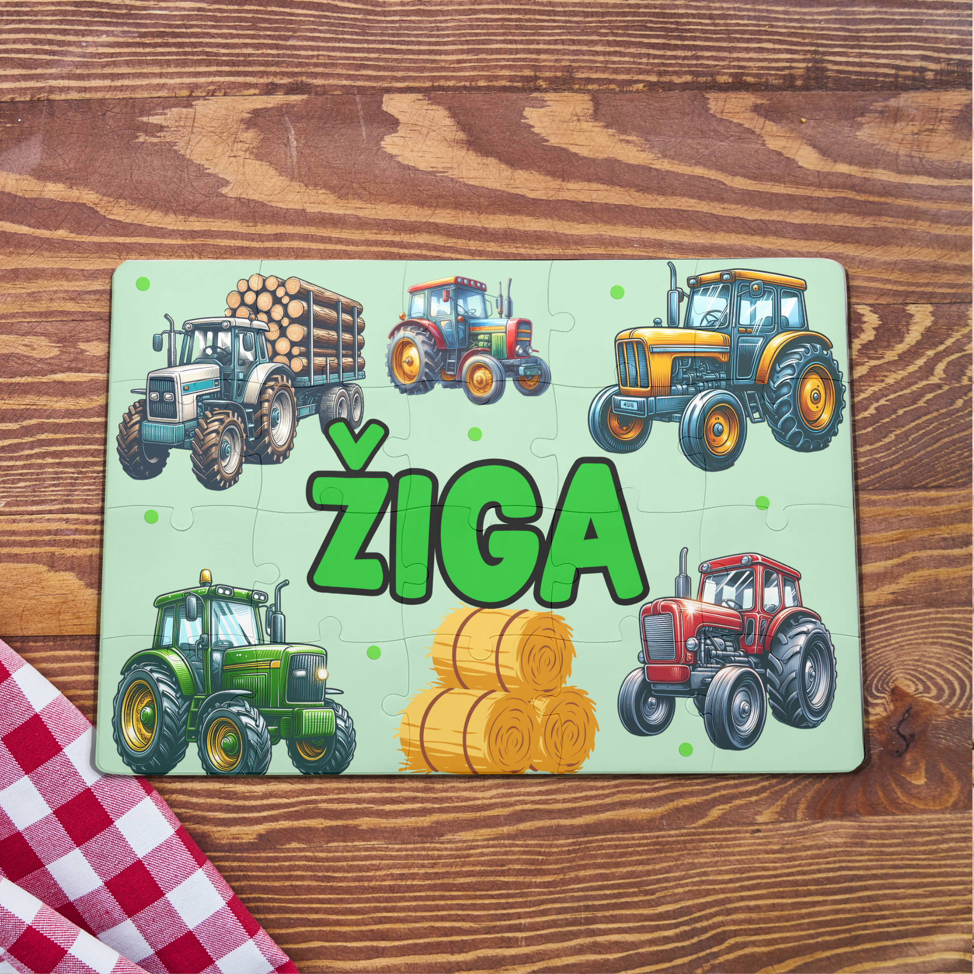 personalizirana sestavljanka z imenom-TRAKTORJI