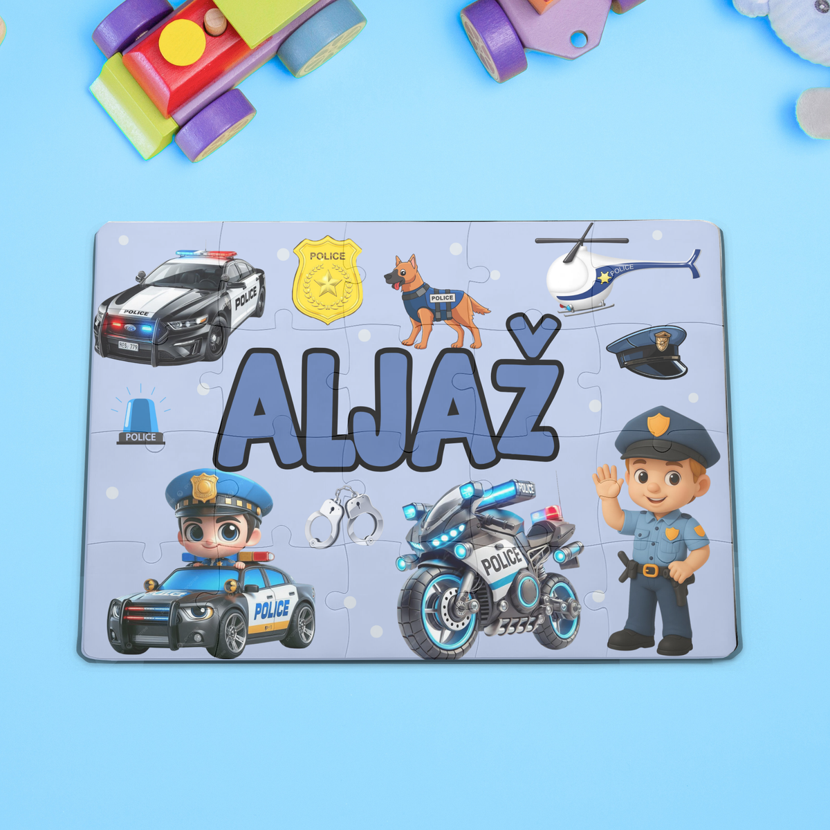 personalizirana sestavljanka z imenom policija