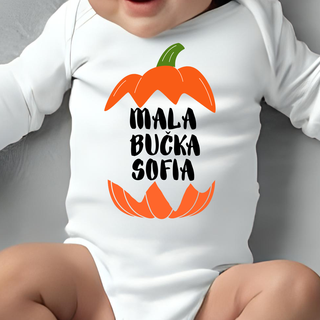 Personaliziran z imenom- bodi - z motivom buče za dojenčke