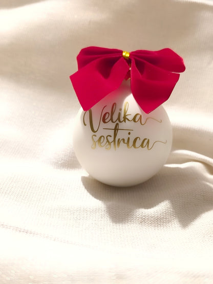 Personalizirana božična bunkica z imenom ali napisom