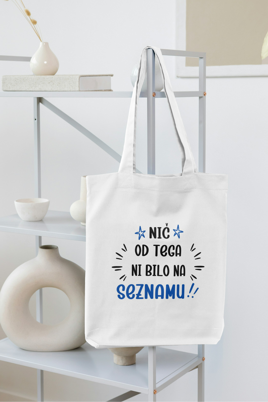 bombažna tote vrečka z napisom